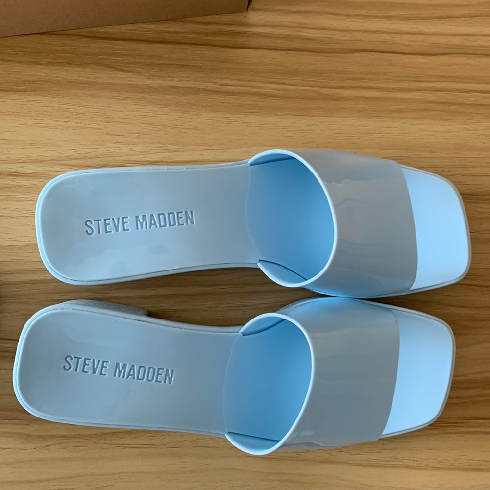 Steve Madden Harlin Blue Jelly Mule Sandal
